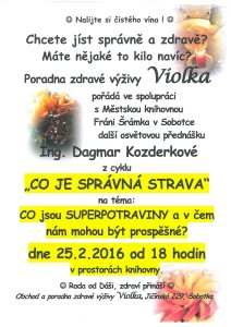Přednáška o zdravé výživě